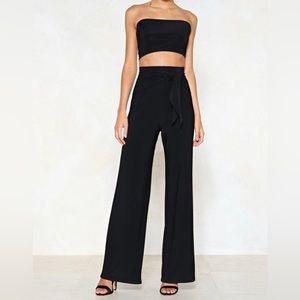 Nasty Gal Black Two Piece Pants and Top Never Worn